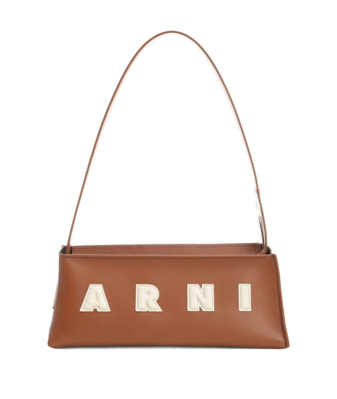 MARNI Коричневая кожаная сумка через плечо, фото 1