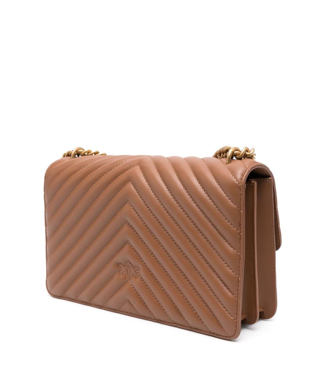 PINKO Бежевая кожаная сумка через плечо, фото 5