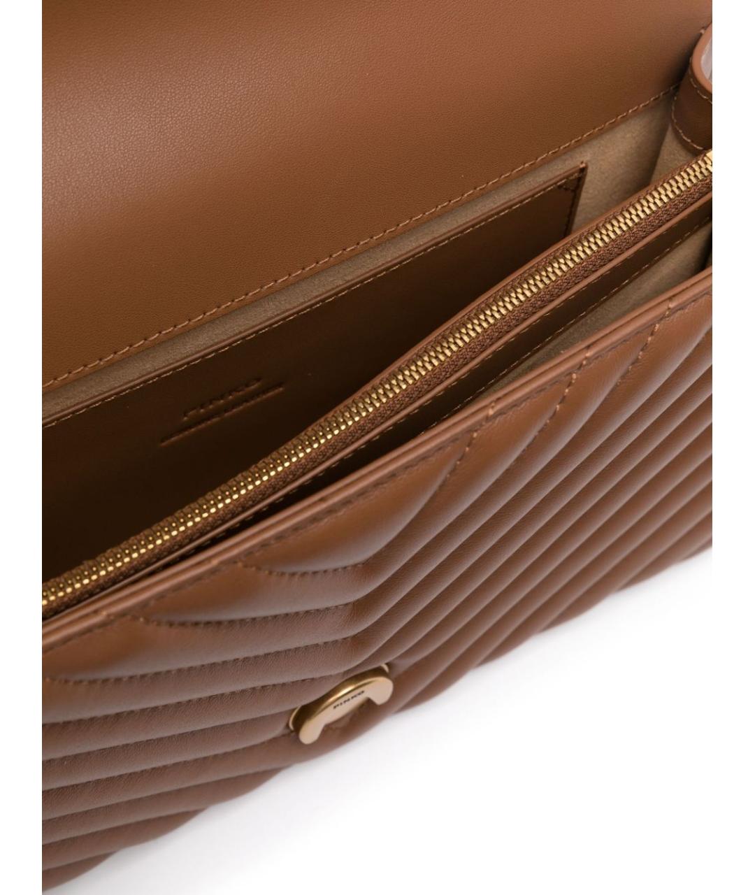 PINKO Бежевая кожаная сумка через плечо, фото 4