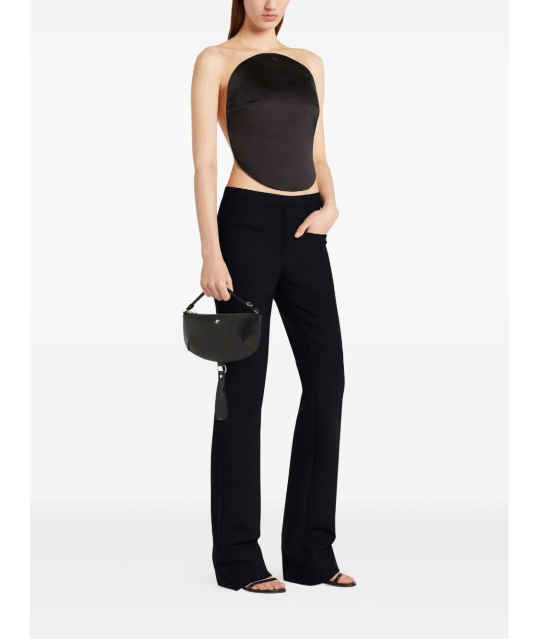 COURREGES Черная кожаная сумка через плечо, фото 6