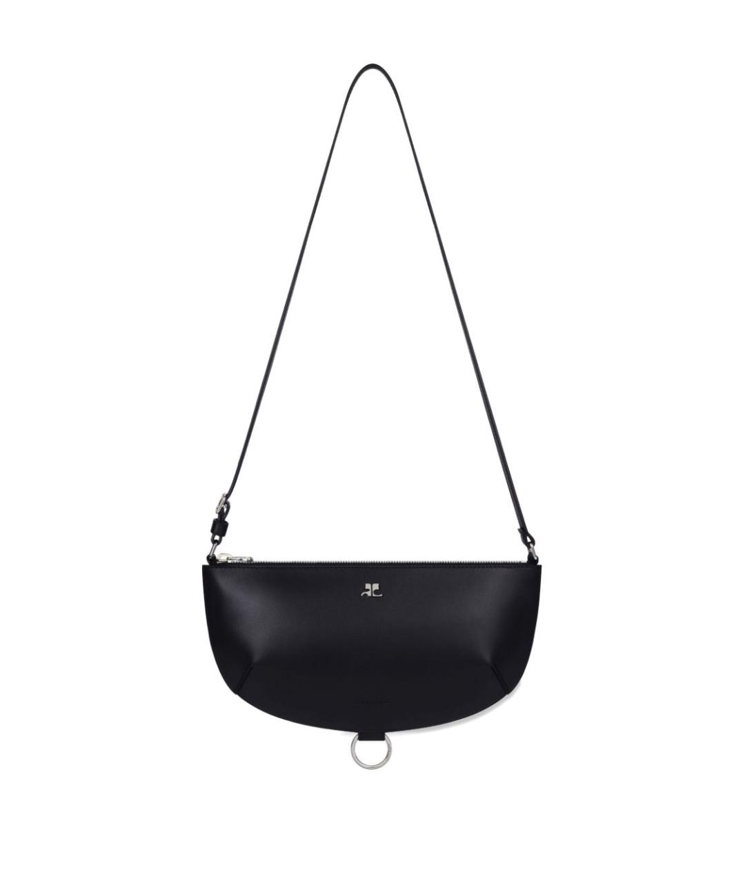 COURREGES Черная кожаная сумка через плечо, фото 4