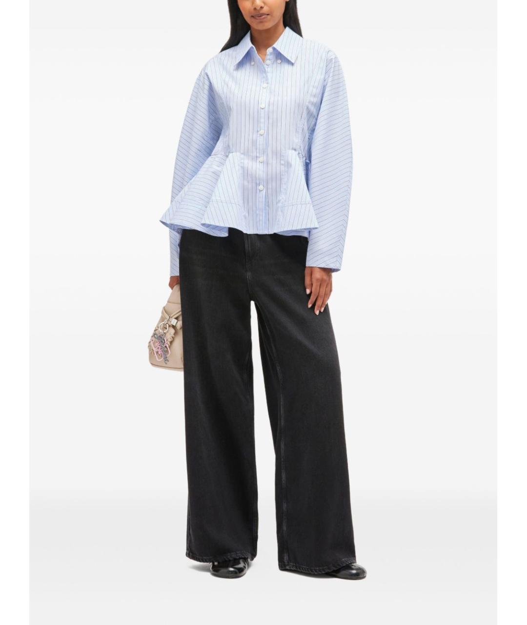 GANNI Голубая хлопковая рубашка, фото 2