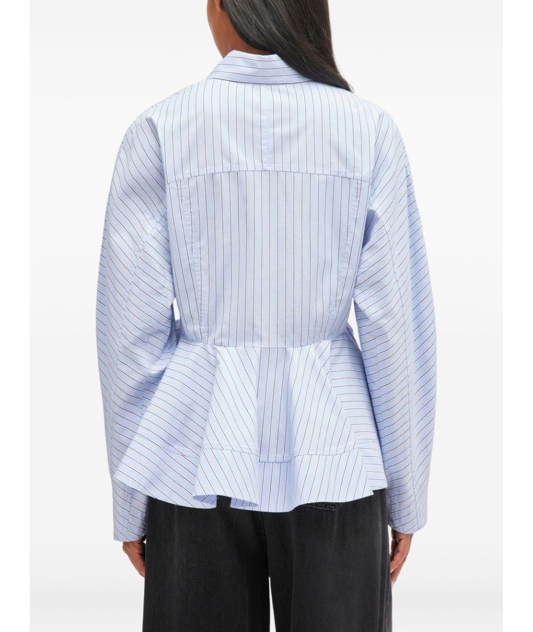 GANNI Голубая хлопковая рубашка, фото 4