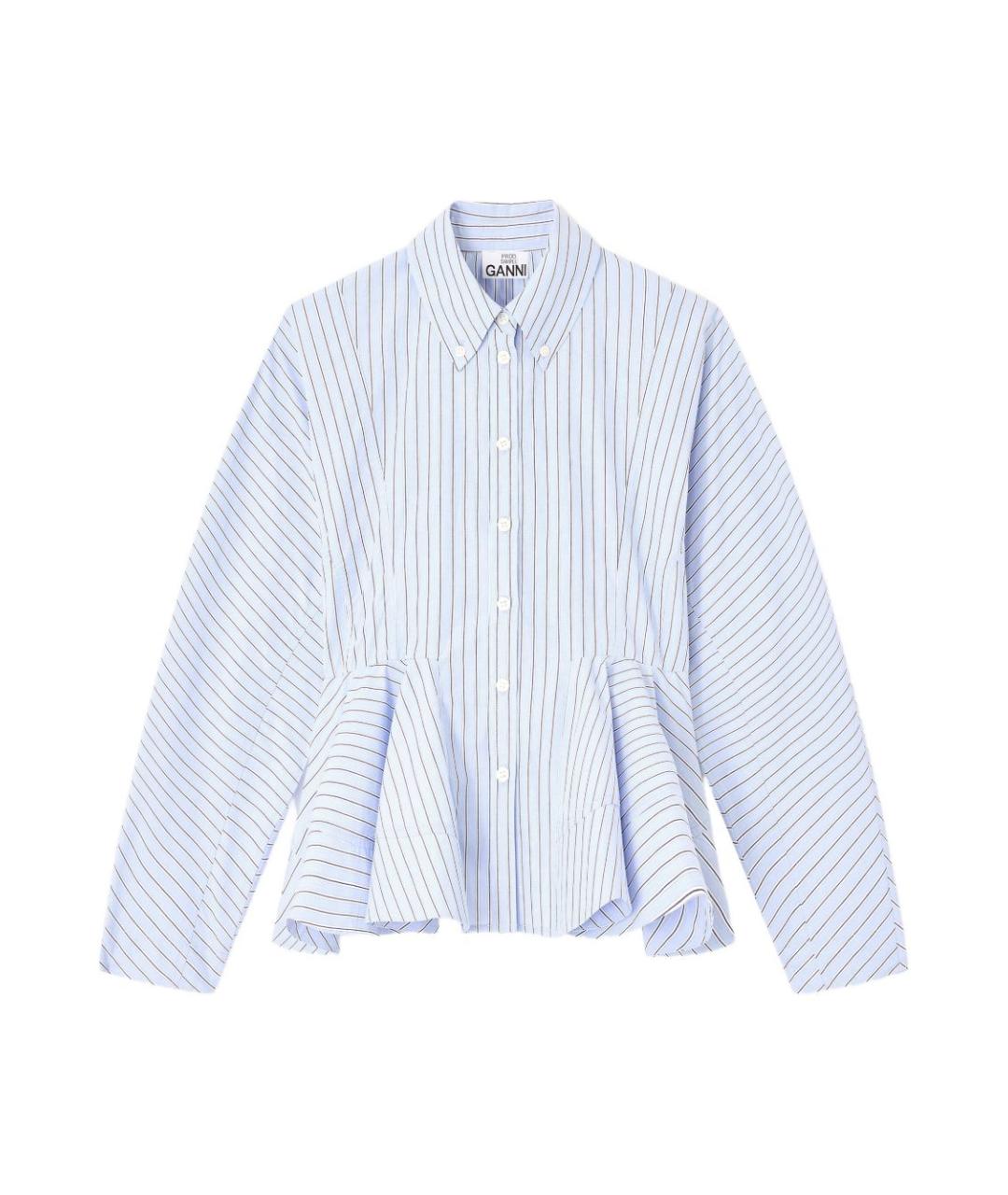 GANNI Голубая хлопковая рубашка, фото 1