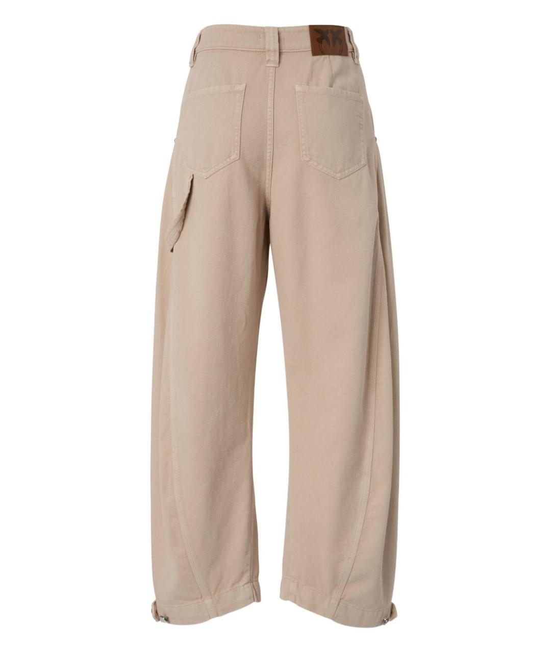 PINKO Бежевые хлопковые прямые джинсы, фото 2