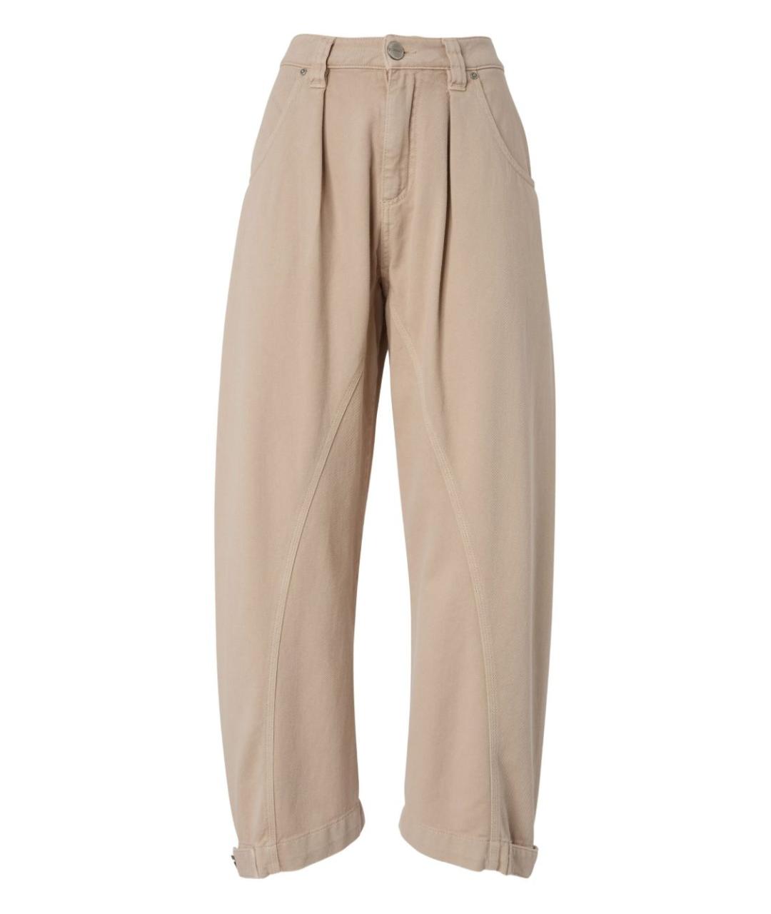 PINKO Бежевые хлопковые прямые джинсы, фото 1