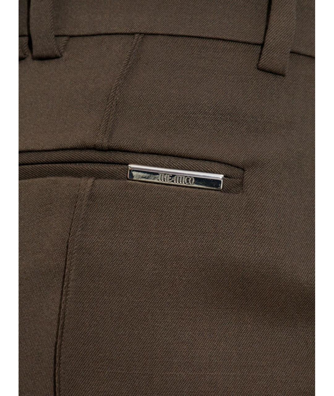THE ATTICO Коричневые шерстяные брюки узкие, фото 5