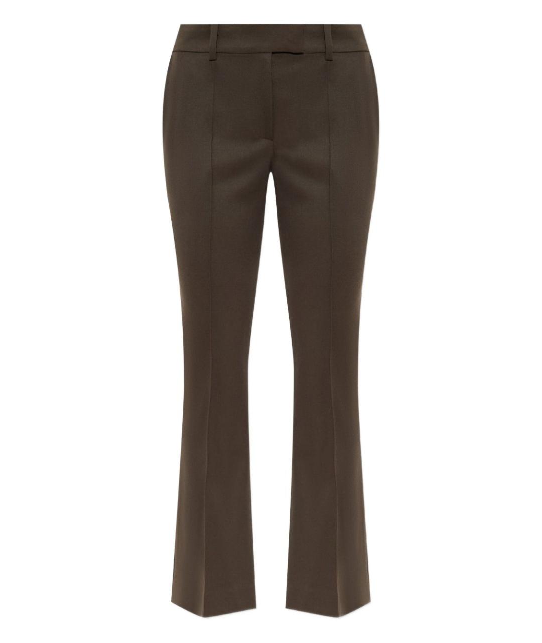 THE ATTICO Коричневые шерстяные брюки узкие, фото 1