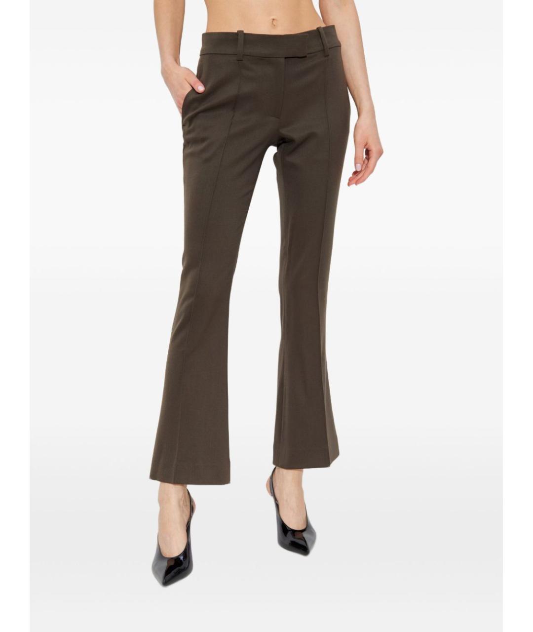 THE ATTICO Коричневые шерстяные брюки узкие, фото 4