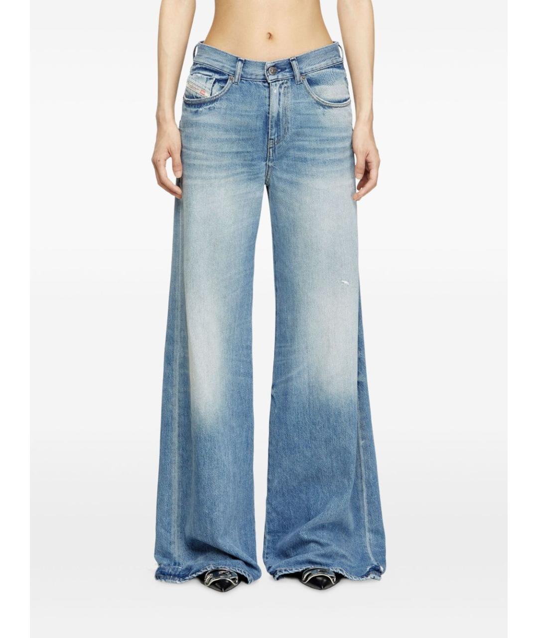 DIESEL Синие хлопковые прямые джинсы, фото 2