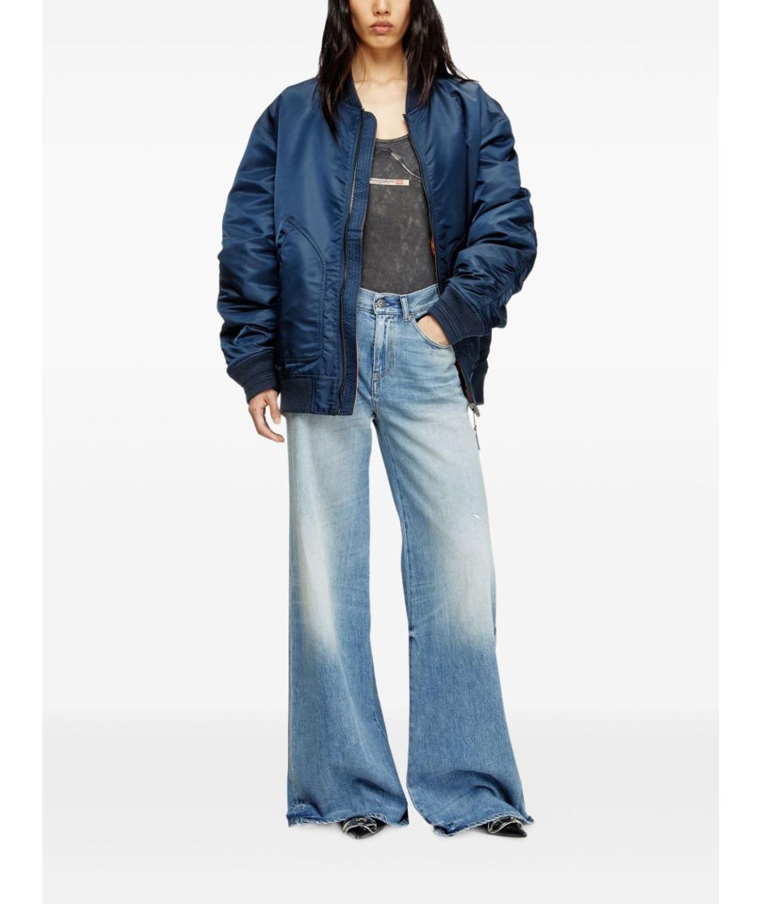 DIESEL Синие хлопковые прямые джинсы, фото 5