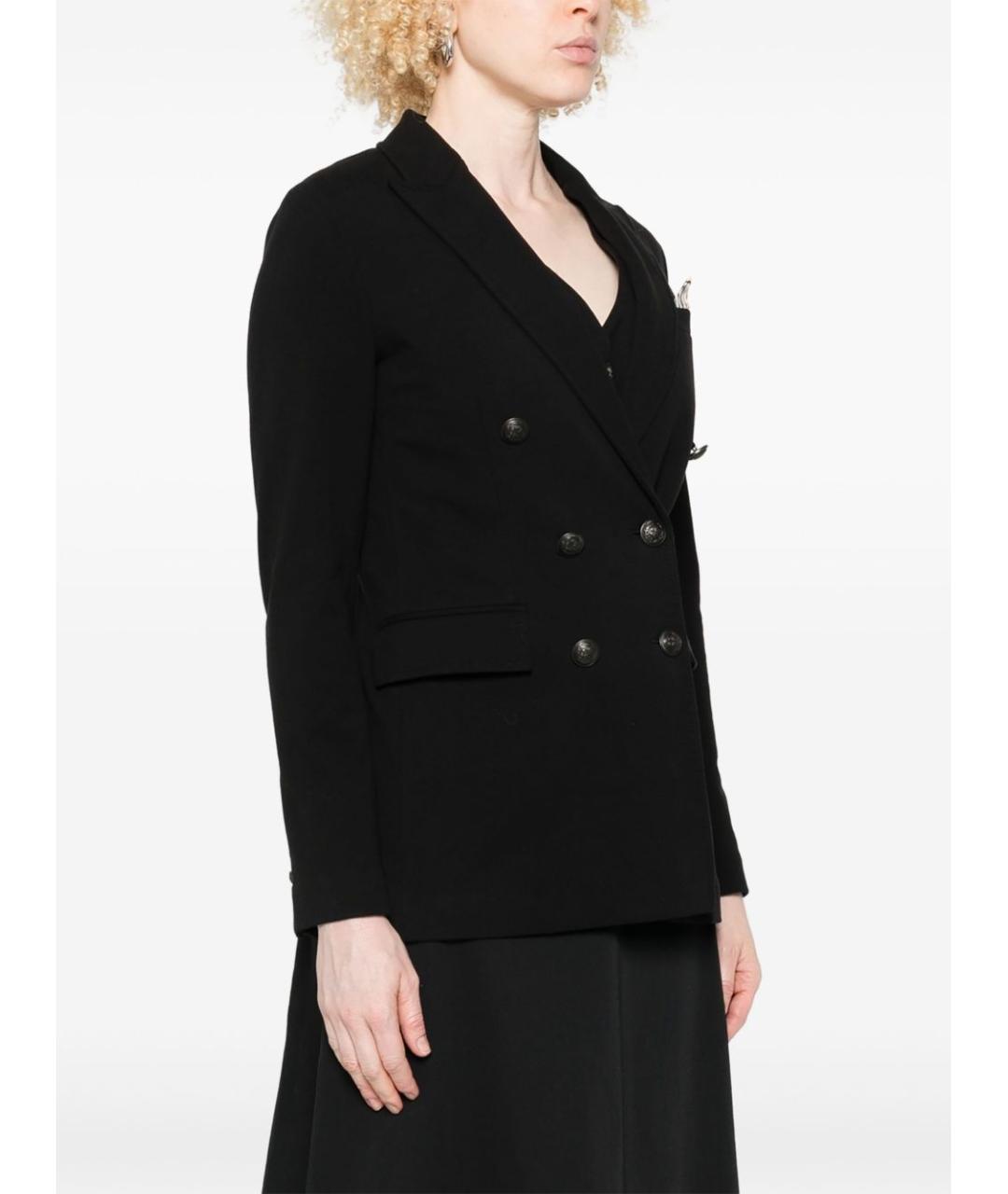 CIRCOLO 1901 Черный хлопковый жакет/пиджак, фото 4