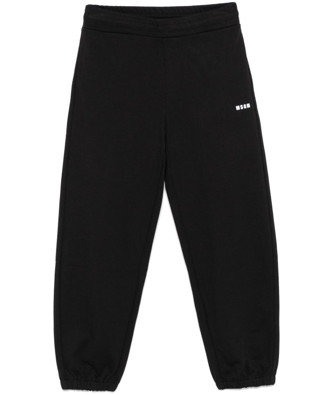 MSGM Черные хлопковые повседневные брюки, фото 1