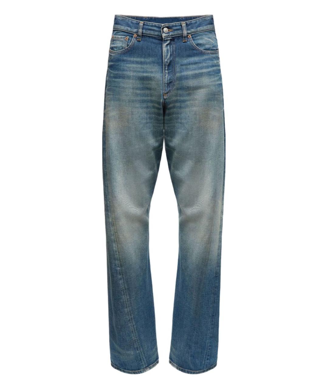 MM6 MAISON MARGIELA Синие хлопковые прямые джинсы, фото 1