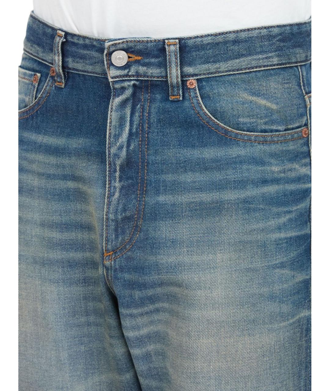 MM6 MAISON MARGIELA Синие хлопковые прямые джинсы, фото 5