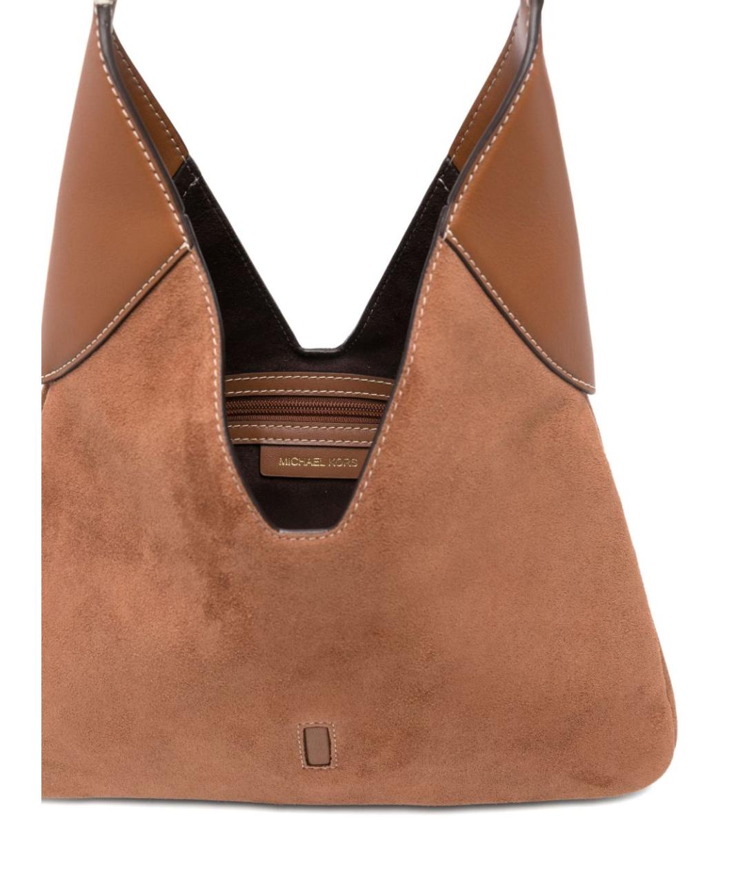 MICHAEL KORS Бежевая замшевая сумка с короткими ручками, фото 5