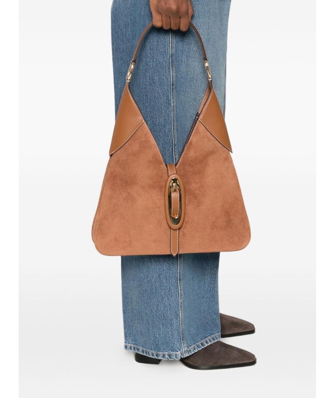 MICHAEL KORS Бежевая замшевая сумка с короткими ручками, фото 3