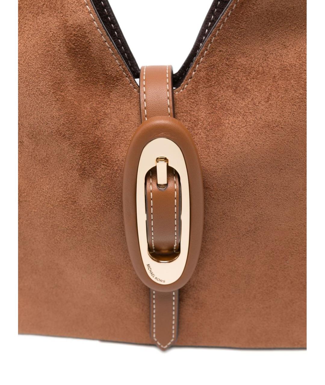 MICHAEL KORS Бежевая замшевая сумка с короткими ручками, фото 4