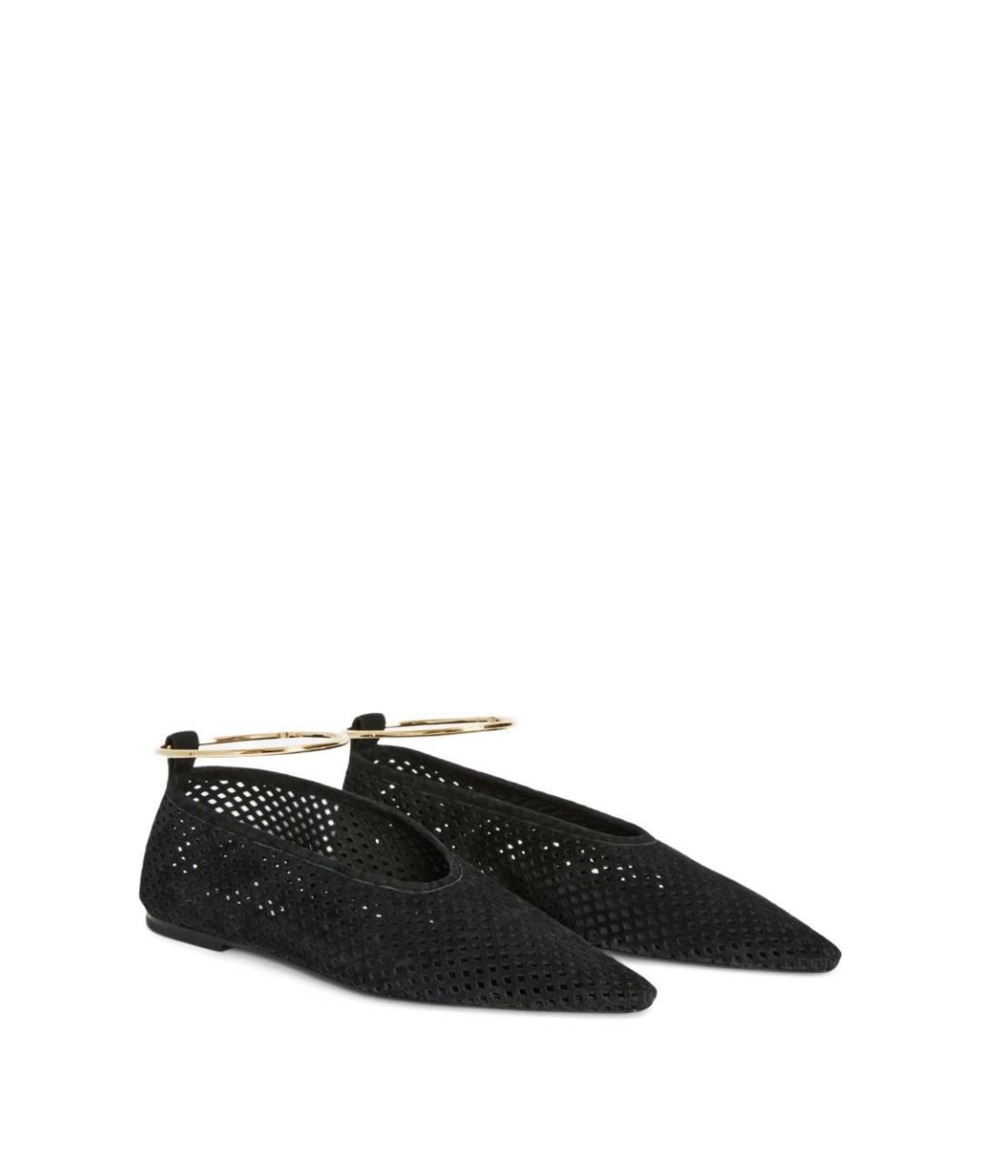 JIL SANDER Черные кожаные балетки, фото 2