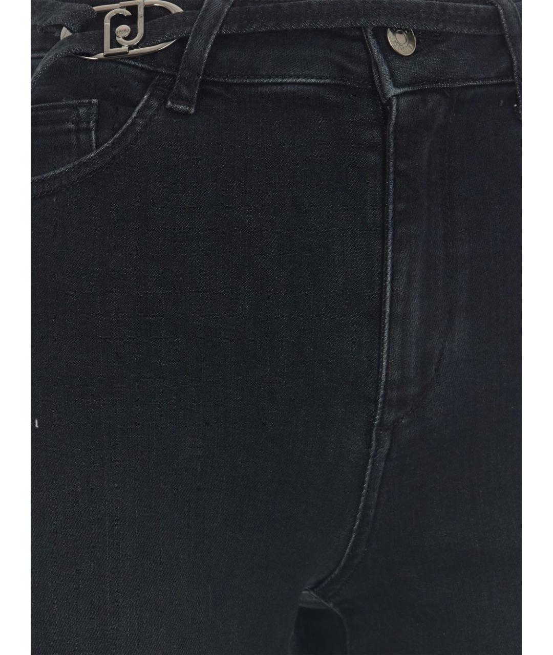 LIU JO Черные хлопковые прямые джинсы, фото 2