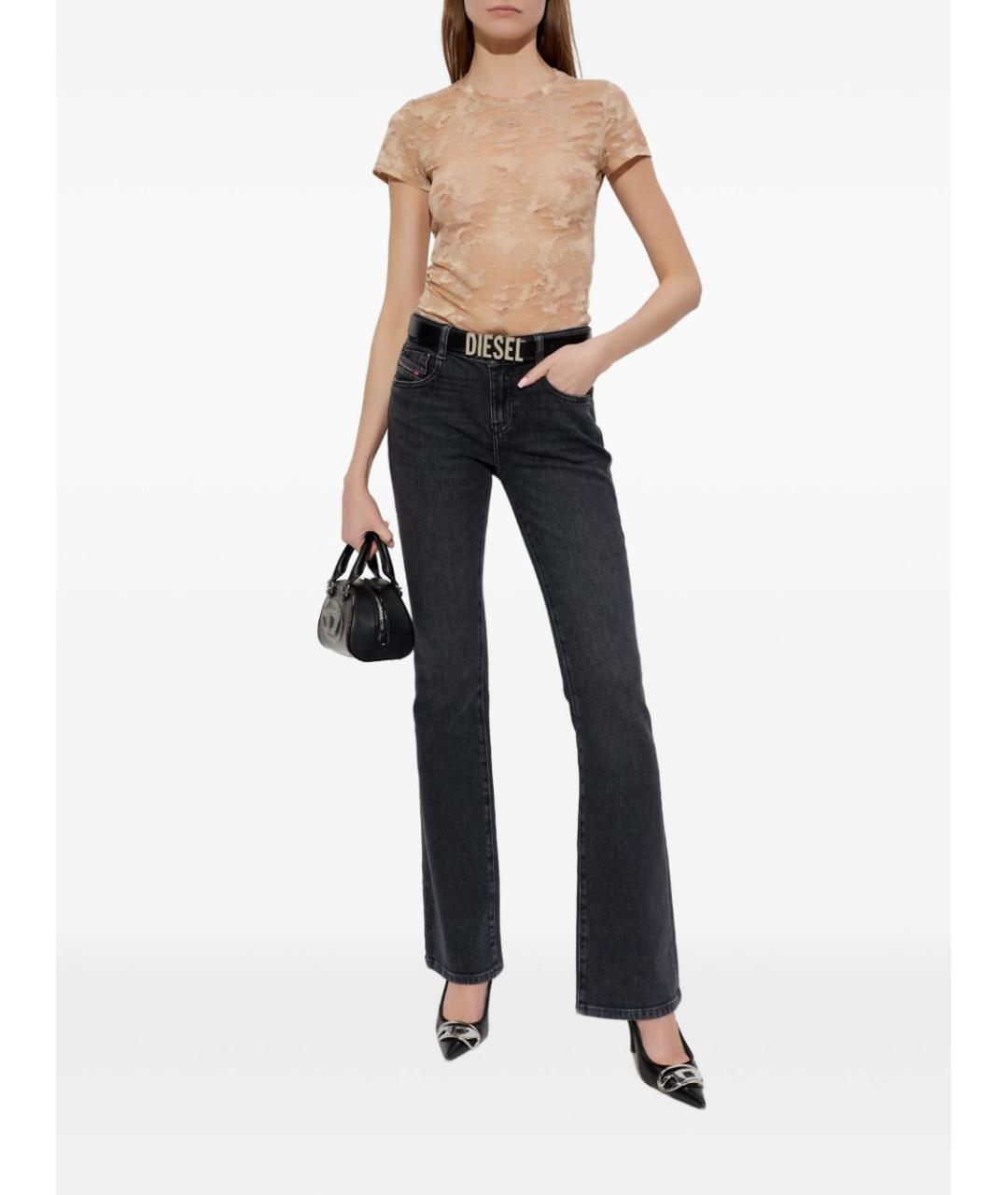 DIESEL Черные хлопковые прямые джинсы, фото 4