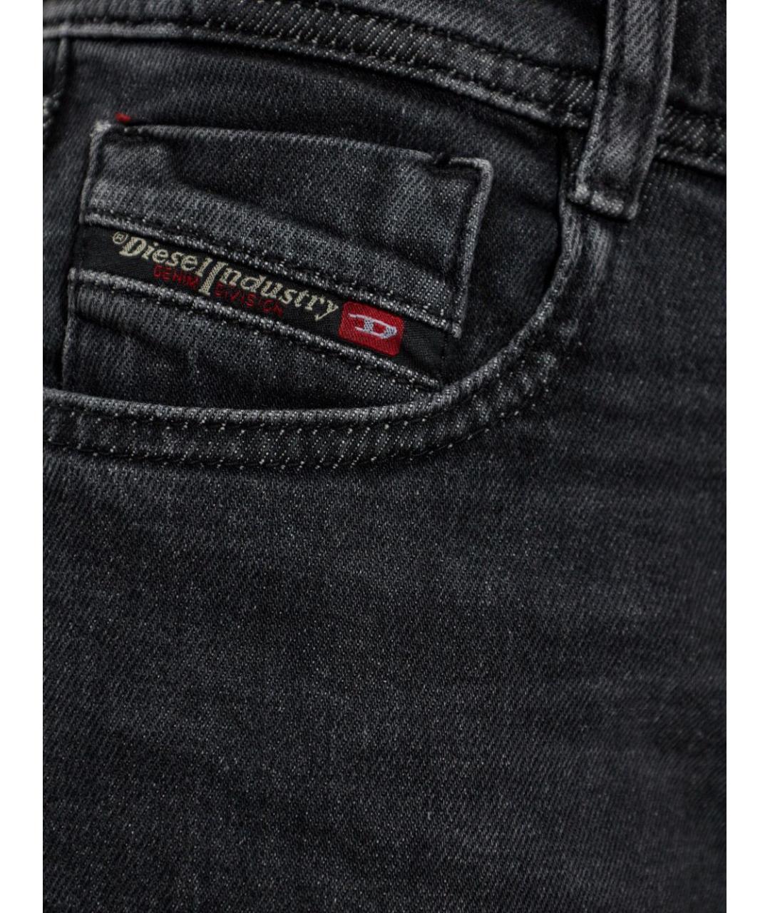 DIESEL Черные хлопковые прямые джинсы, фото 5