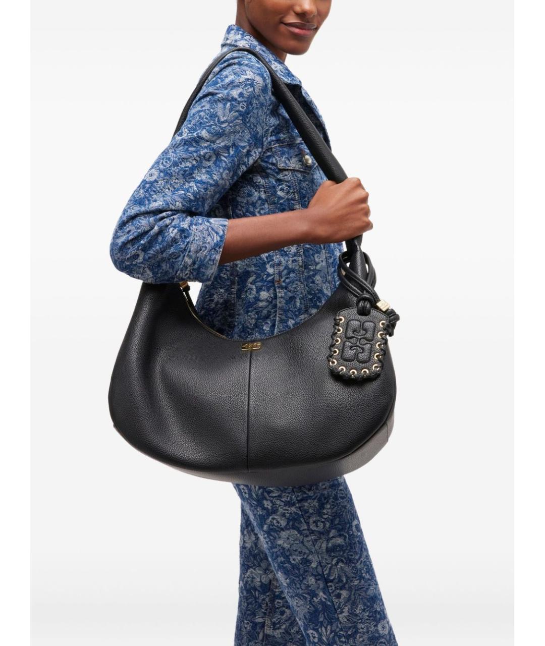 GANNI Черная синтетическая сумка через плечо, фото 2