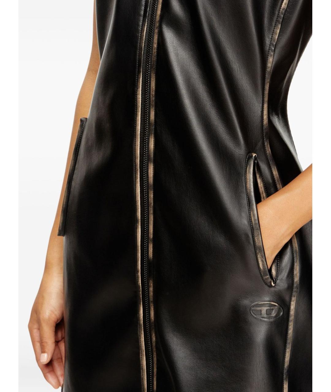 DIESEL Черное полиэстеровое коктейльное платье, фото 3