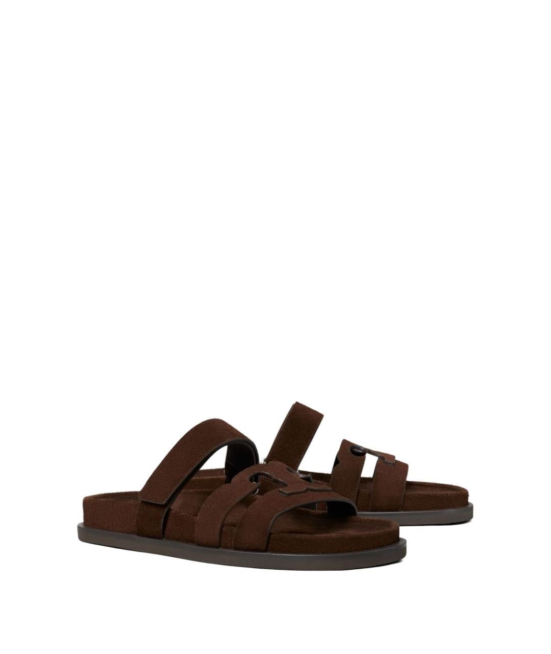 TORY BURCH Коричневые замшевые сандалии, фото 2