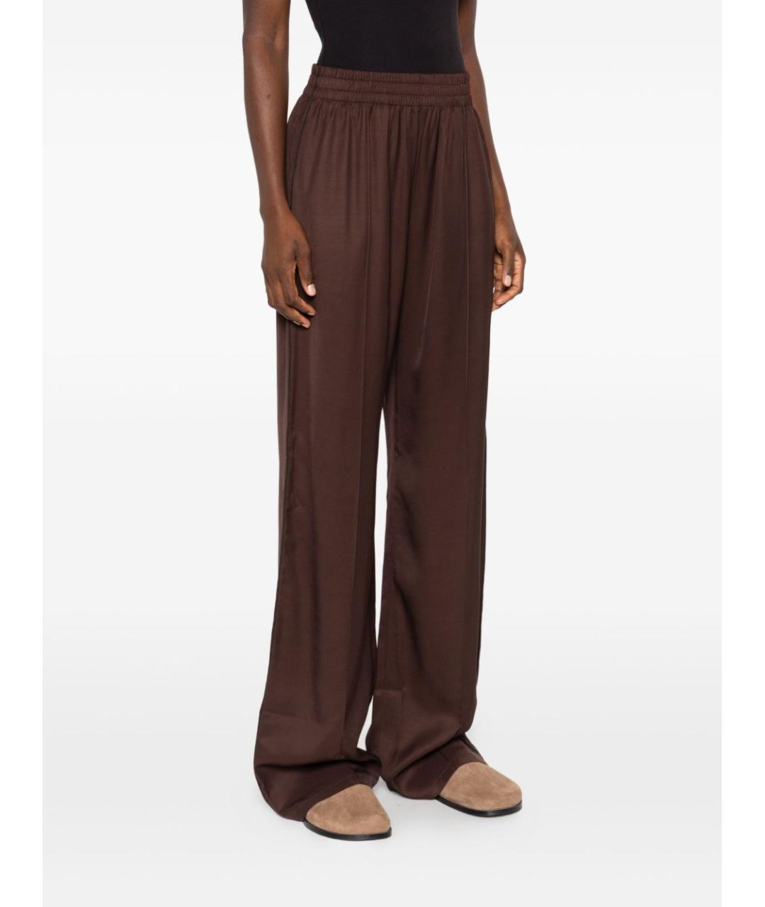 GOLDEN GOOSE DELUXE BRAND Коричневые вискозные прямые брюки, фото 2