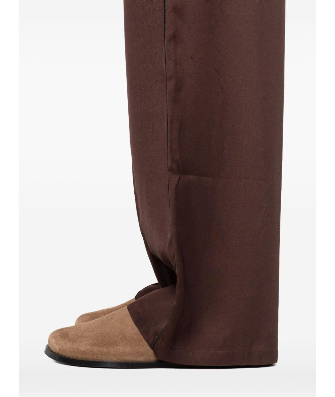 GOLDEN GOOSE DELUXE BRAND Коричневые вискозные прямые брюки, фото 4