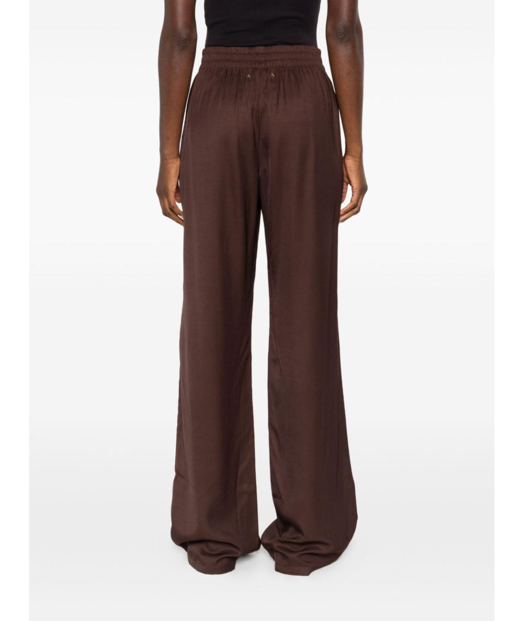GOLDEN GOOSE DELUXE BRAND Коричневые вискозные прямые брюки, фото 3