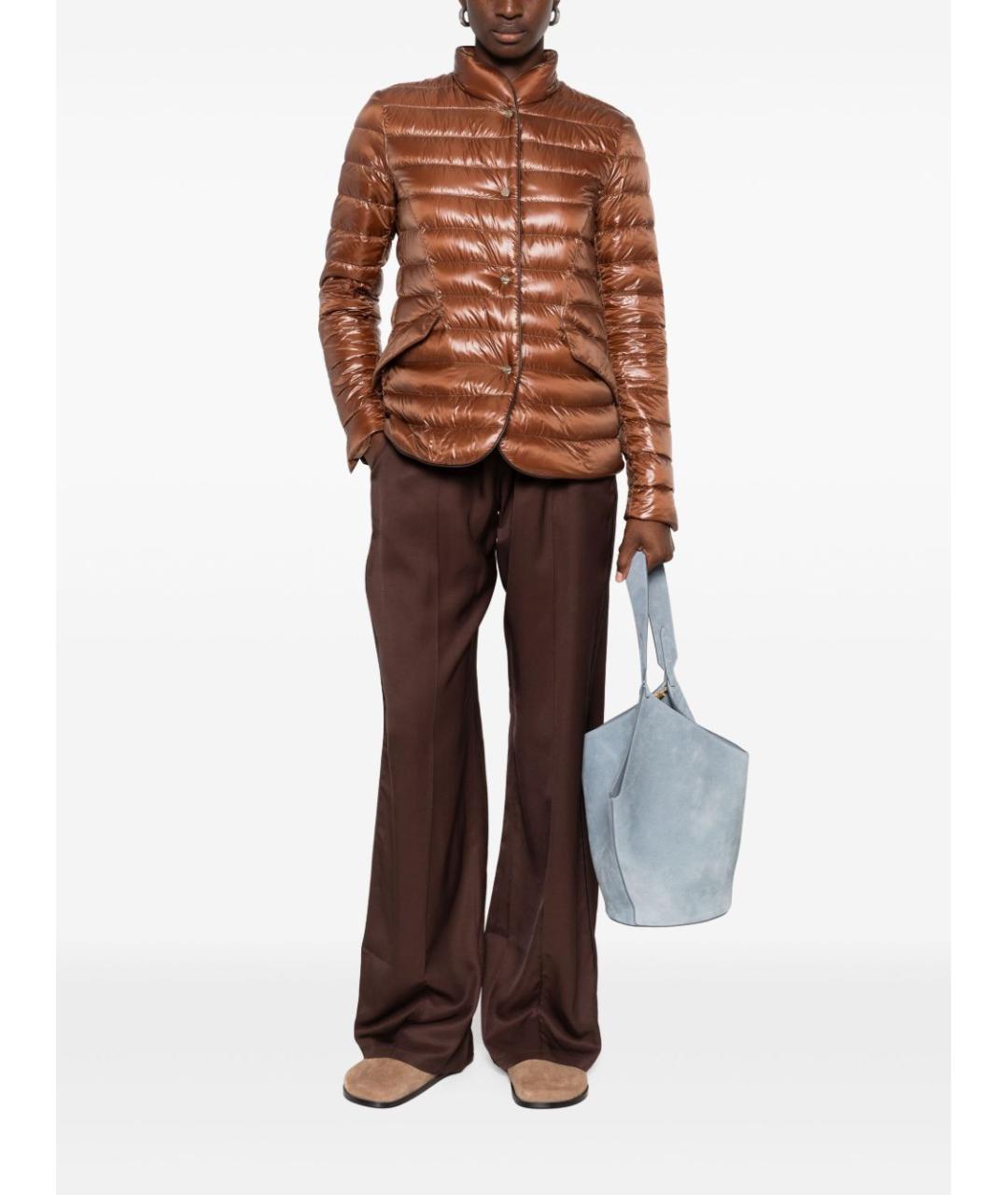 GOLDEN GOOSE DELUXE BRAND Коричневые вискозные прямые брюки, фото 5