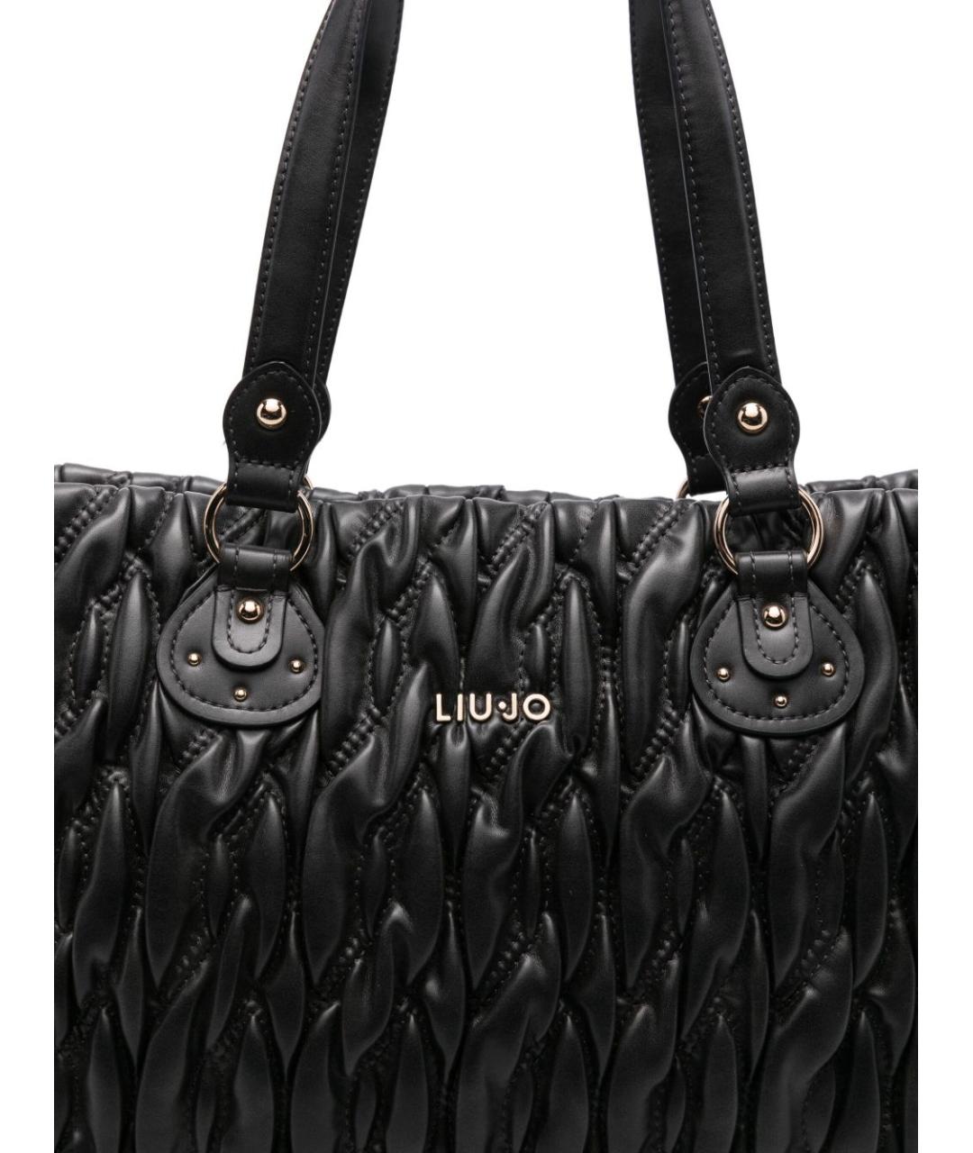LIU JO Черная сумка тоут из искусственной кожи, фото 3