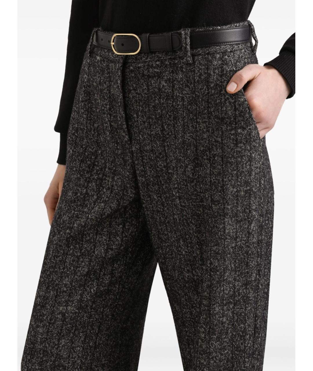 DOLCE&GABBANA Антрацитовые шерстяные прямые брюки, фото 5