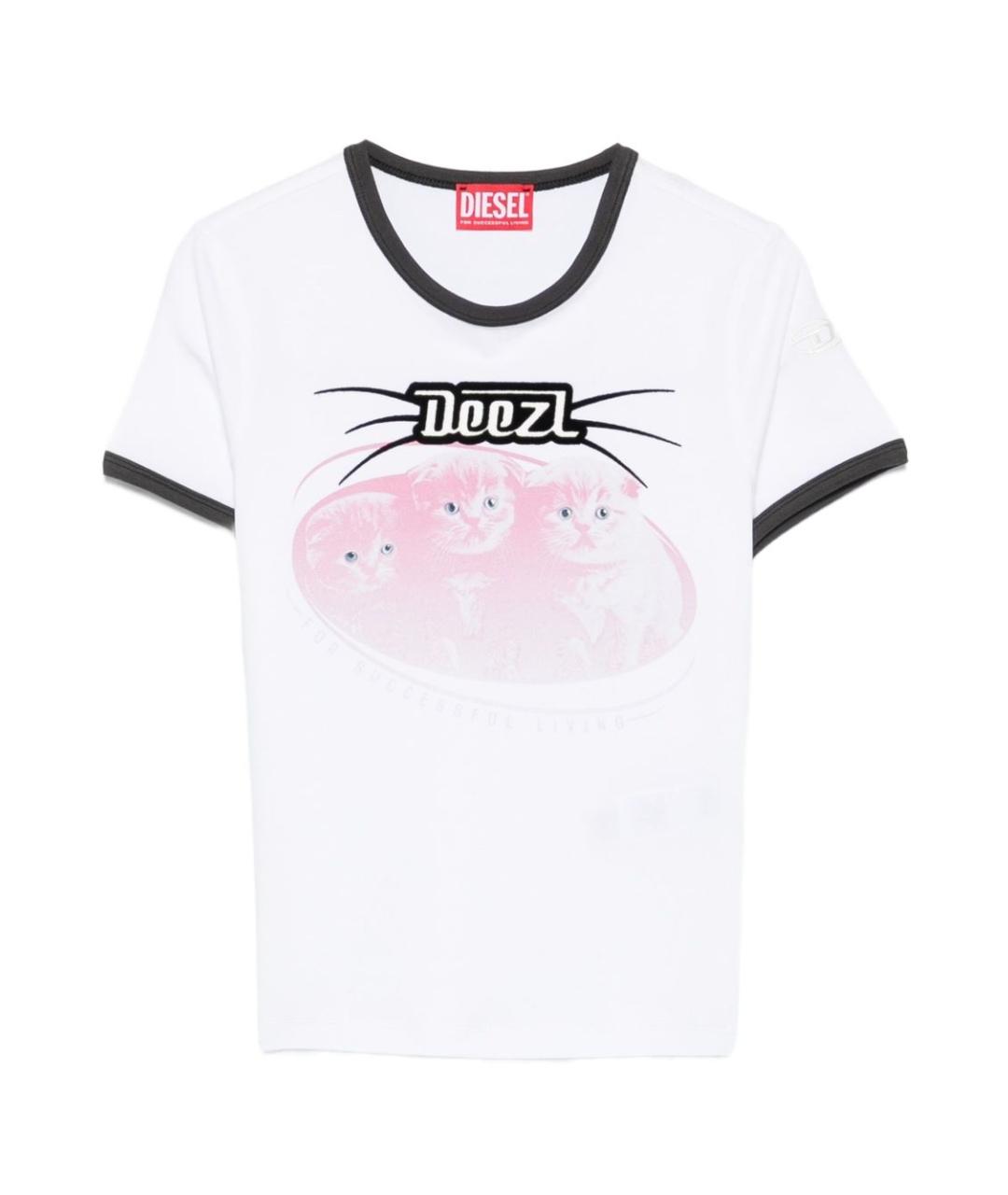 DIESEL Белая хлопковая футболка, фото 1