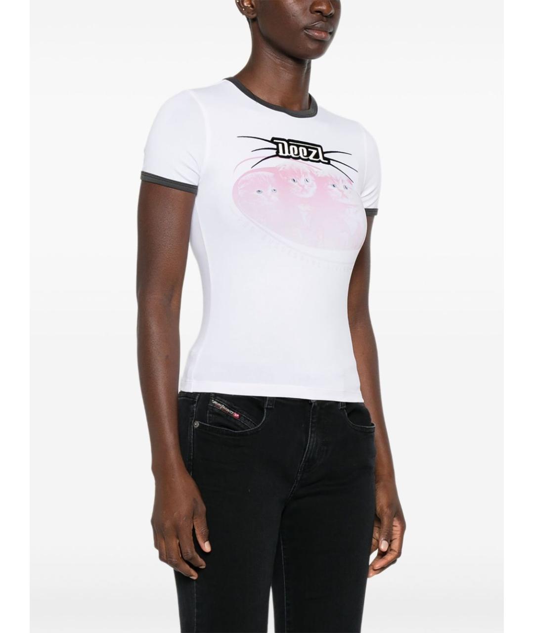 DIESEL Белая хлопковая футболка, фото 4