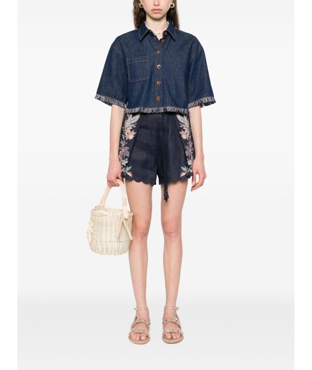 ZIMMERMANN Синяя хлопковая рубашка, фото 2