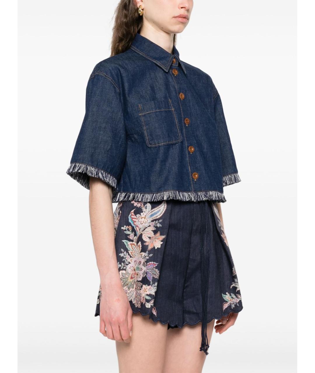 ZIMMERMANN Синяя хлопковая рубашка, фото 5