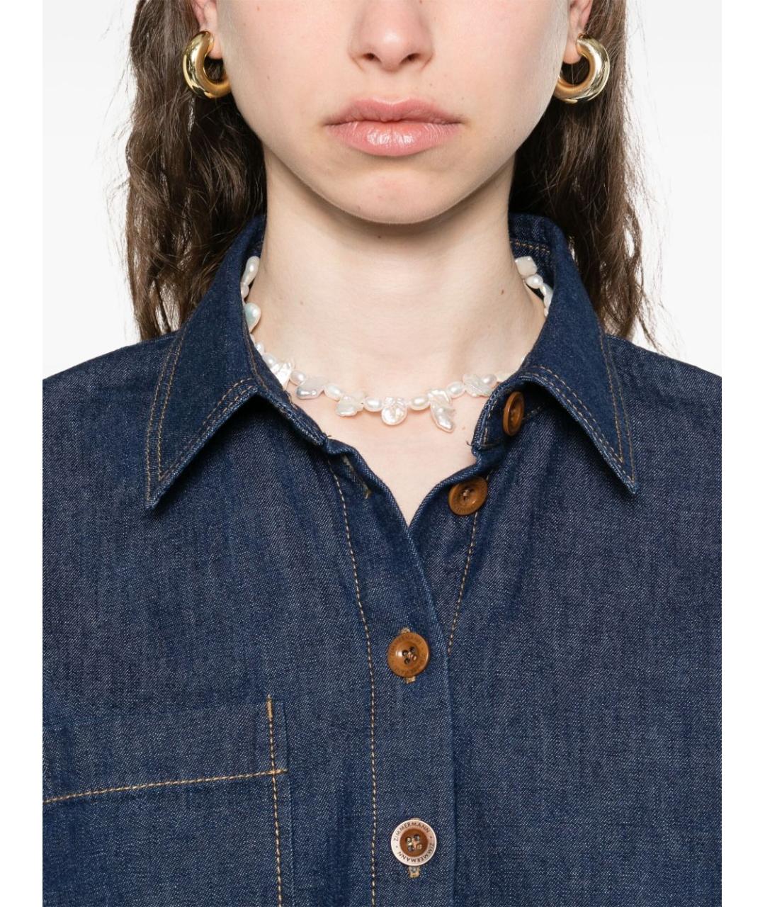 ZIMMERMANN Синяя хлопковая рубашка, фото 4