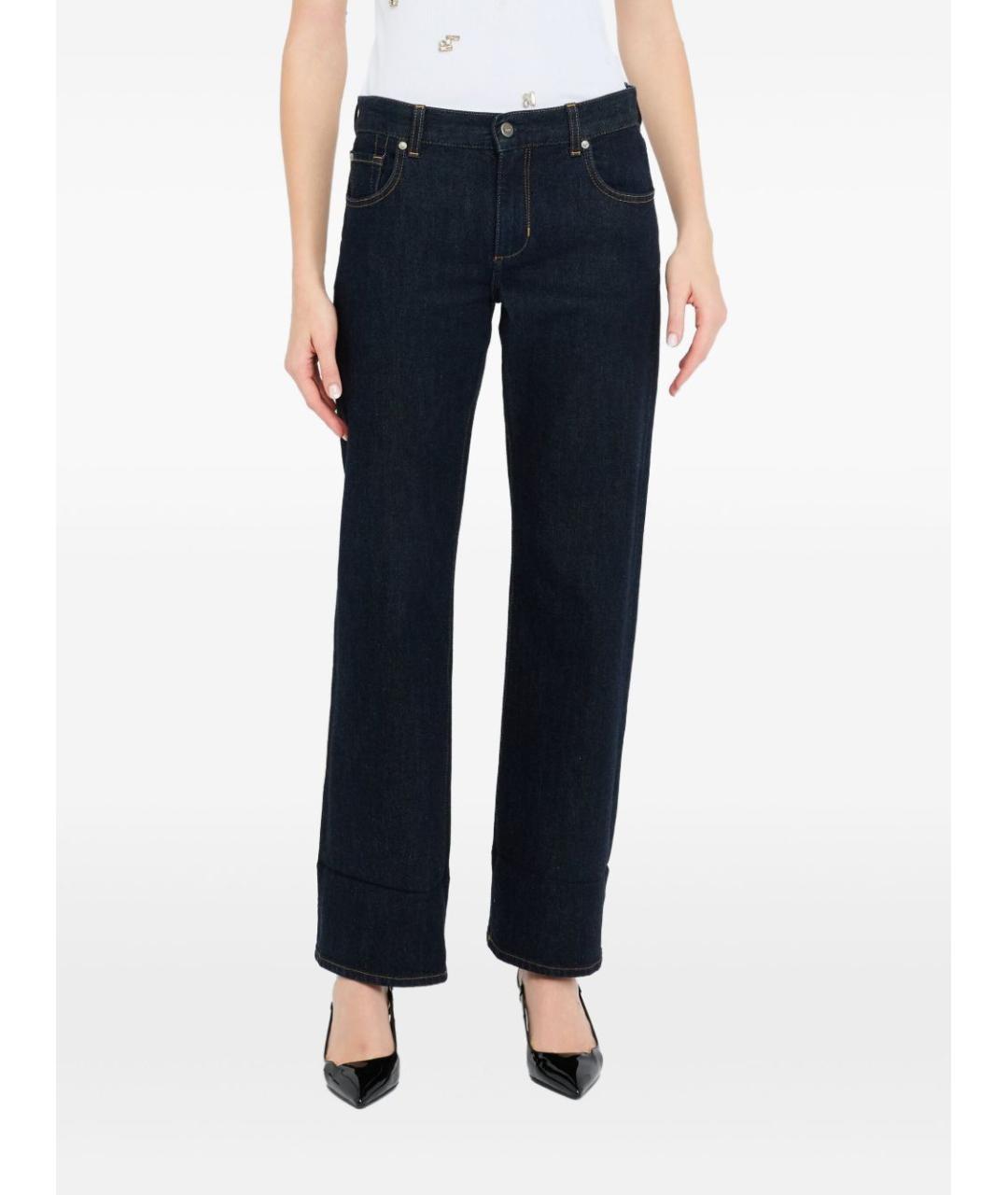 LIU JO Синие хлопковые прямые джинсы, фото 5