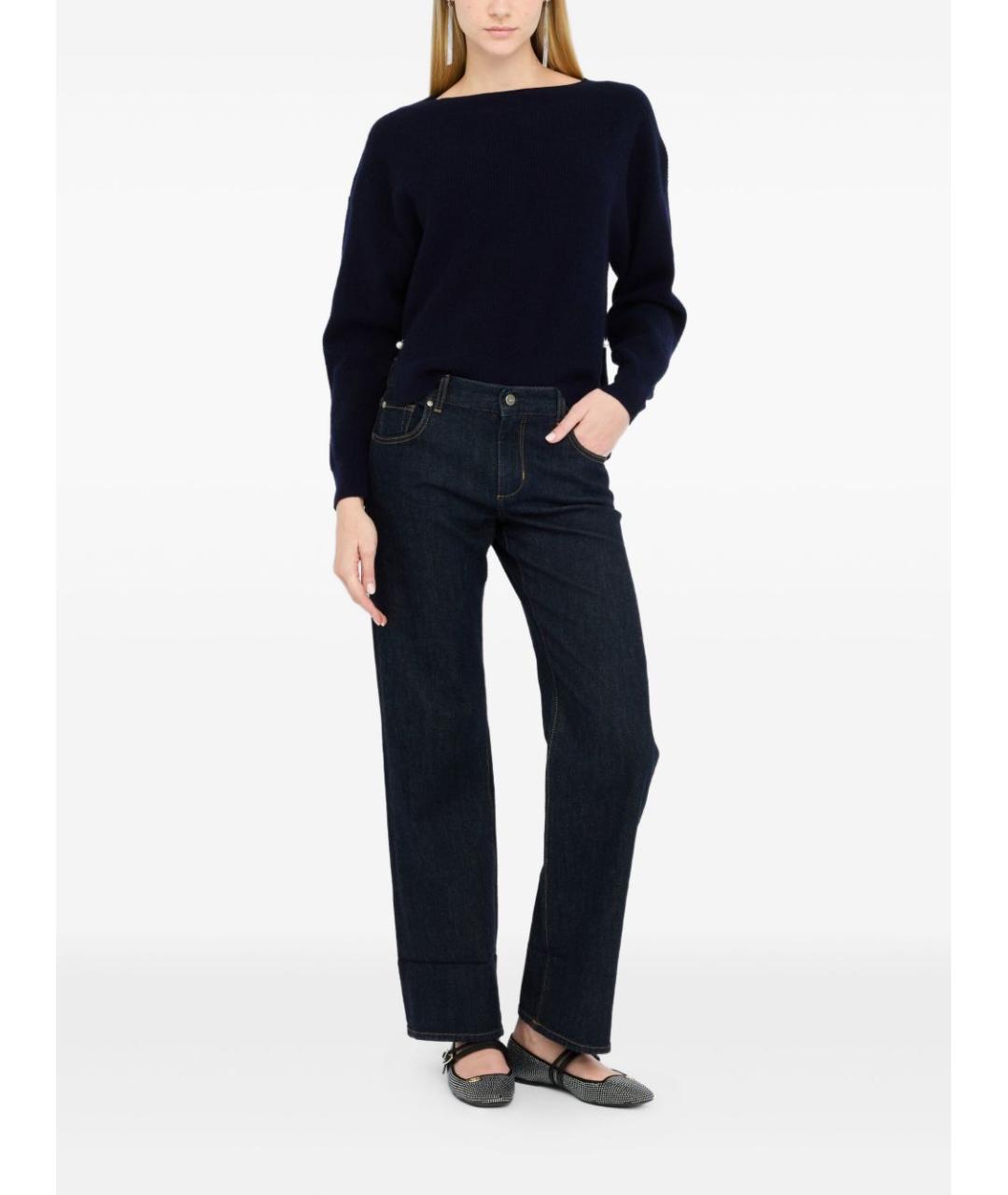 LIU JO Синие хлопковые прямые джинсы, фото 2