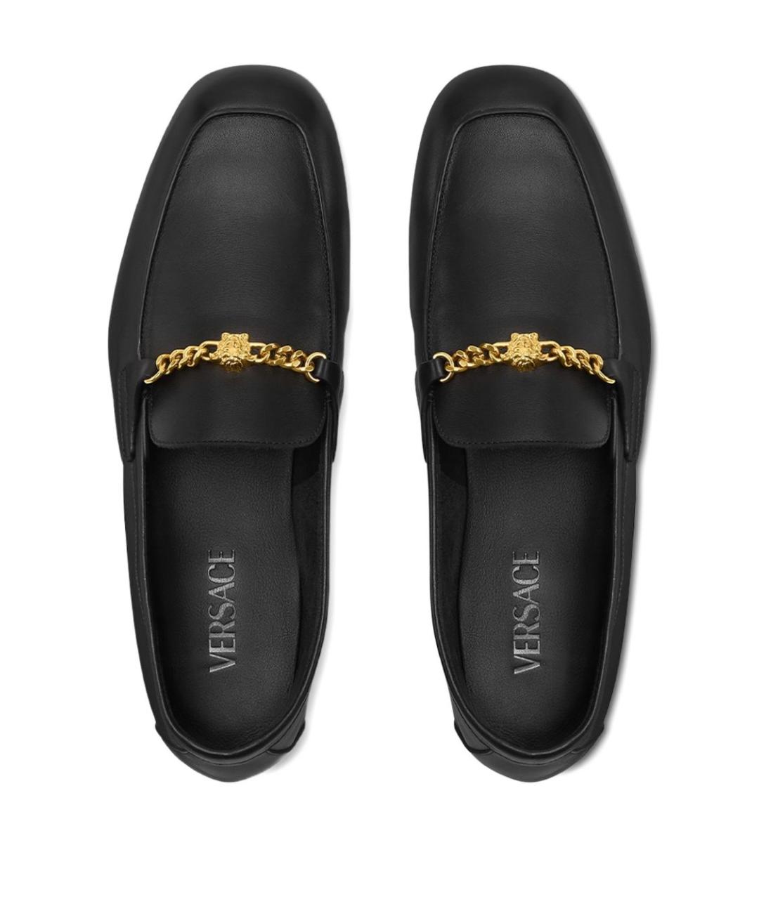 VERSACE Черные кожаные лоферы, фото 2