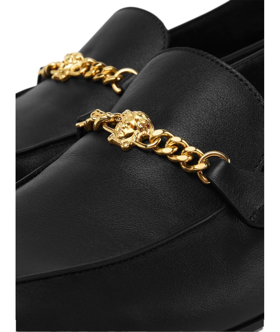 VERSACE Черные кожаные лоферы, фото 4