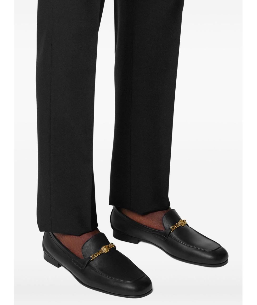 VERSACE Черные кожаные лоферы, фото 3