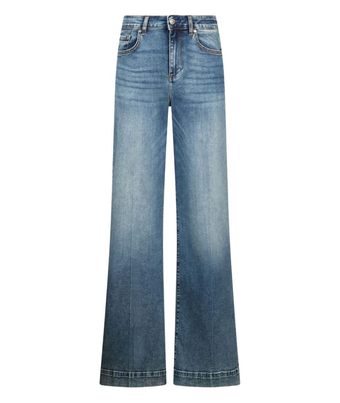 LIU JO Синие хлопковые прямые джинсы, фото 1