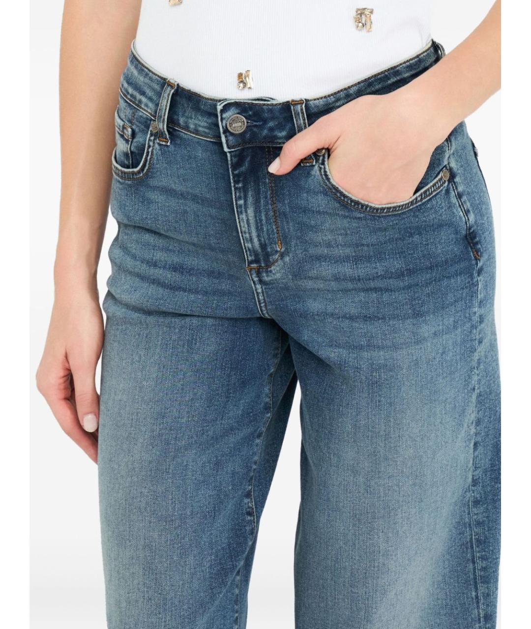 LIU JO Синие хлопковые прямые джинсы, фото 2