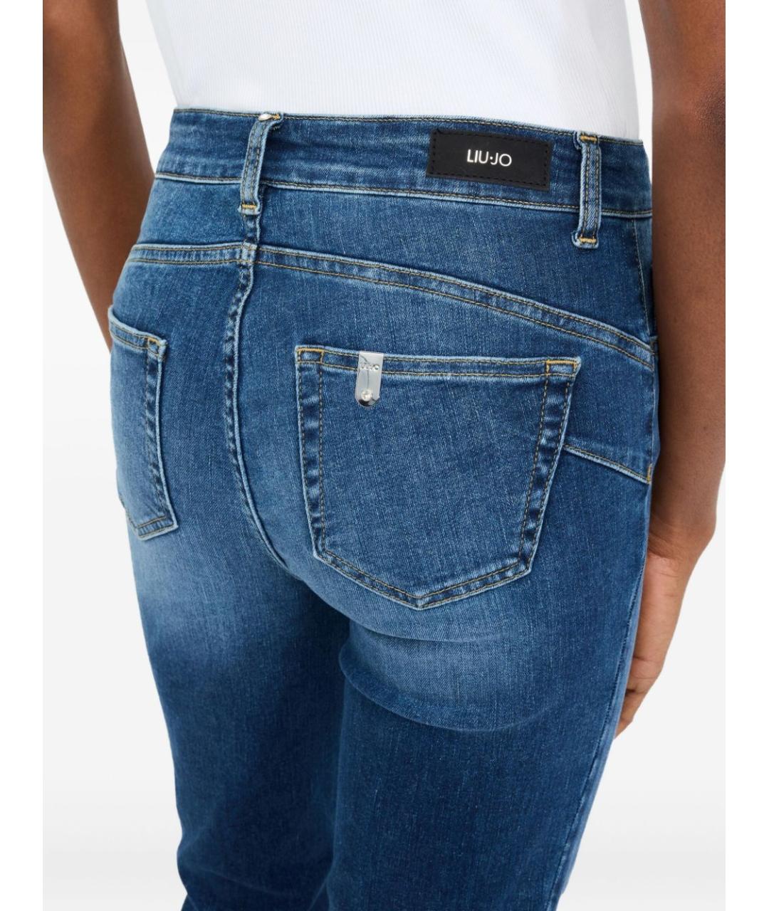 LIU JO Синие хлопковые прямые джинсы, фото 5