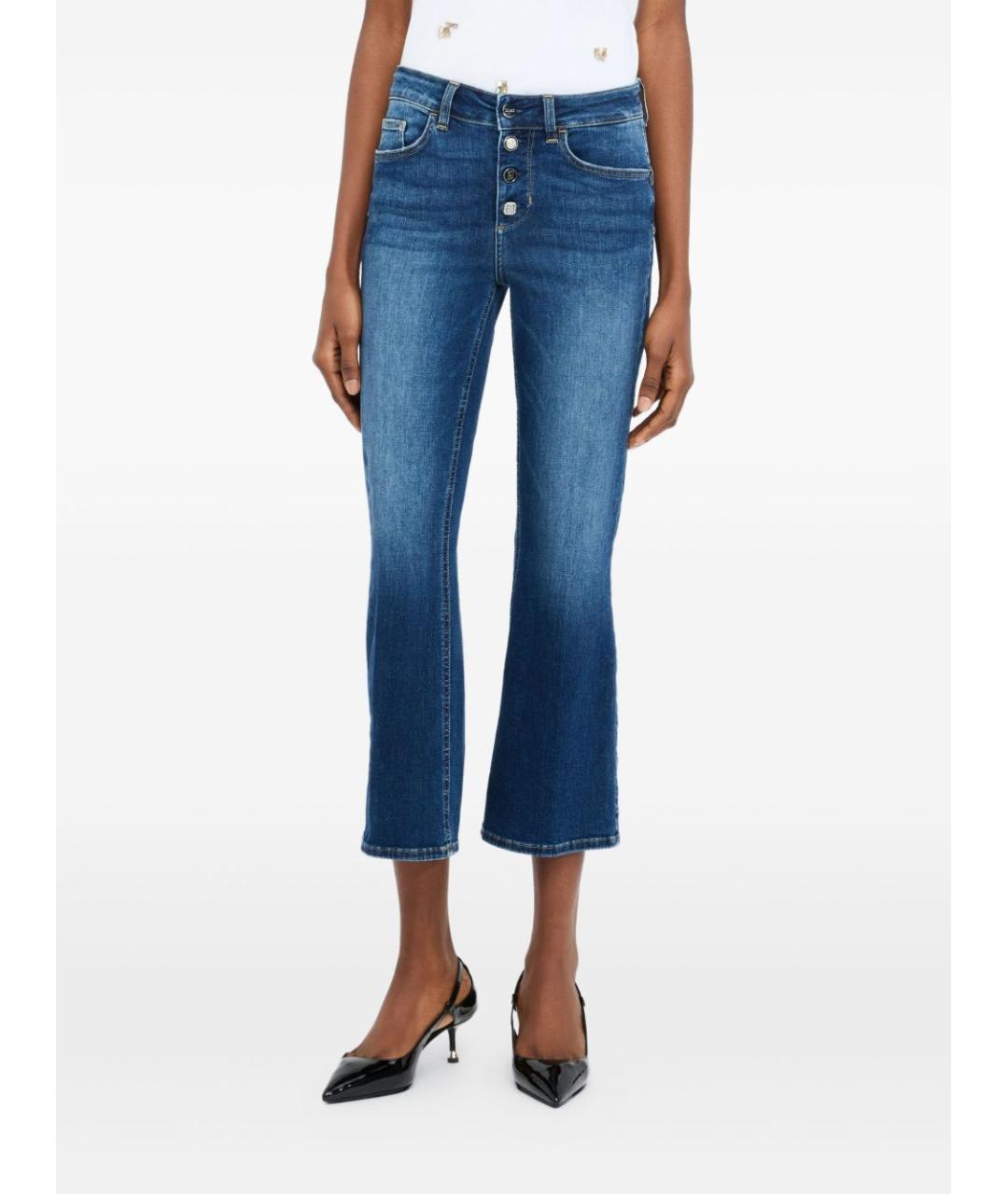 LIU JO Синие хлопковые прямые джинсы, фото 3