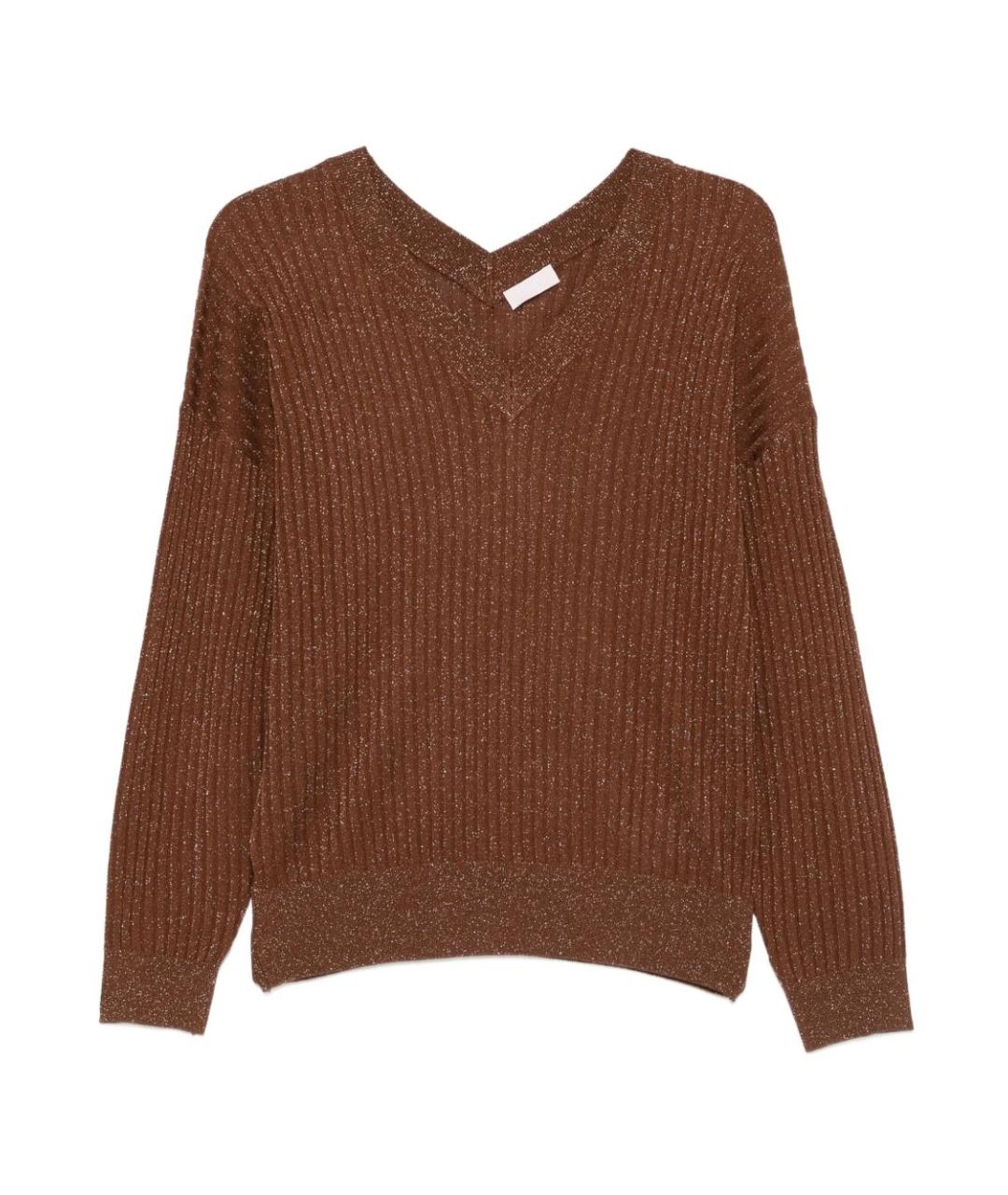 LIU JO Коричневый вискозный джемпер / свитер, фото 1